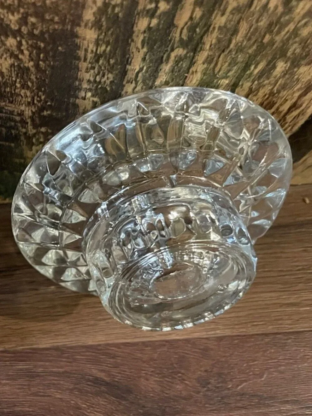 KIG Malaysia Vintage Lead Crystal Tea Light Holders set of 2